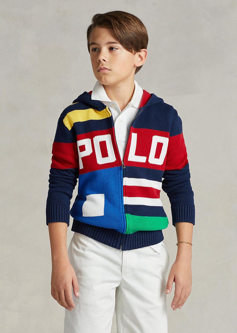 Sueter Ralph Lauren Niño 6-14 Años Colour-Blocked Cotton Full-Zip Jumper Chile Multicolor FMNES-2579